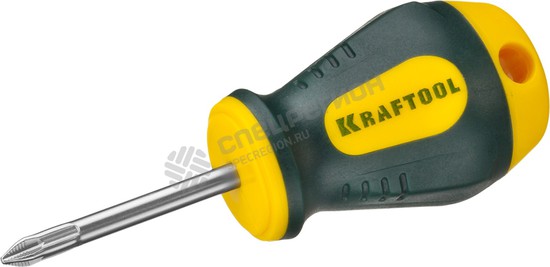 Фотография Отвертка KRAFTOOL "EXPERT", Cr-Mo-V сталь, двухкомпонентная противоскользящая рукоятка, PH, №1x38мм 