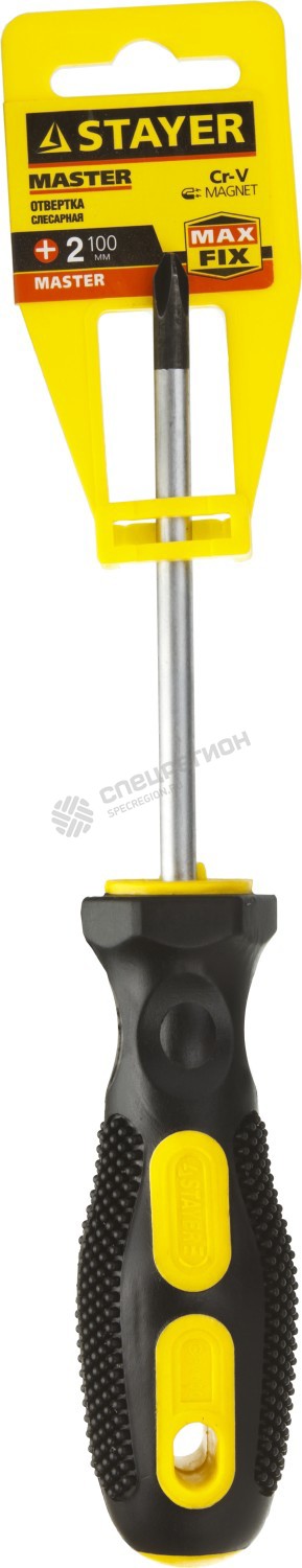 Фотография Отвертка STAYER "MASTER", двухкомпонентная рукоятка, магнитный наконечник, PH2x100мм 2510-2-10_z01